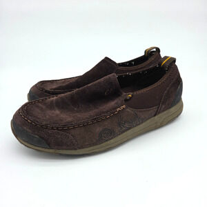 OluKai Kama Hele Slip On Shoes Size 10 Brown Suede Leather Comfort Loafer
